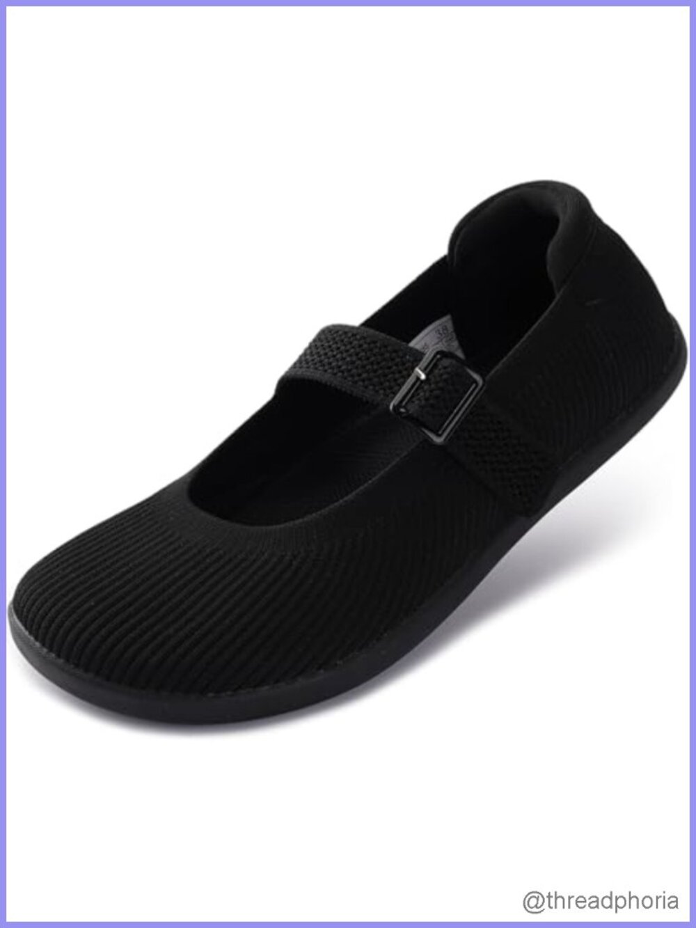Wide Toe Box Barefoot Mary Jane Flats Zero Drop
